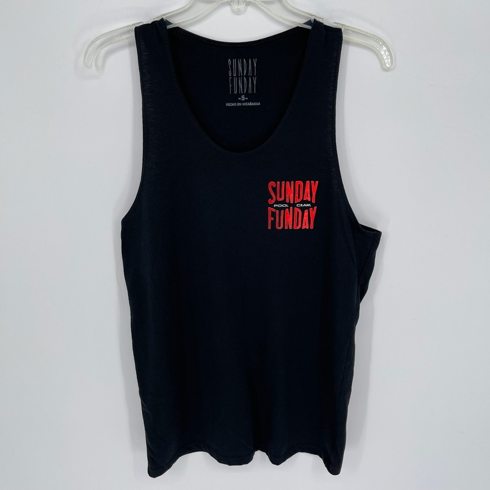 Sunday Funday Men's Black San Juan del Sur Nicaragua Graphic Tank Top Size S
